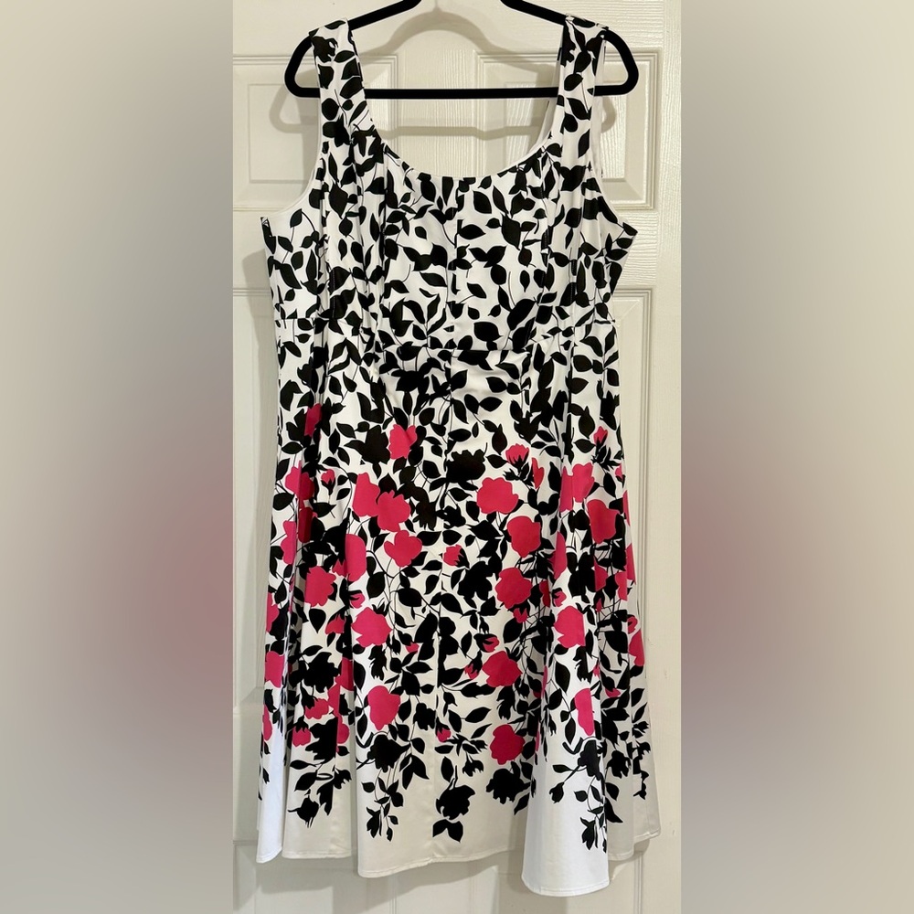 Nine West Floral Pattern Sleeveless Cotton Dress, Size 20W